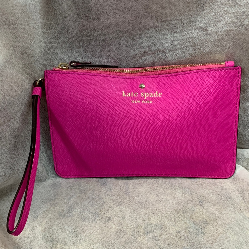 Kate Spade New York Cedar Street Pink Saffiano Leather Wristlet